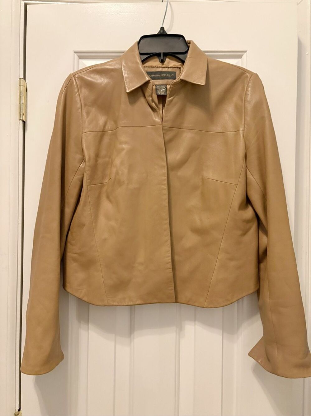 Banana Republic 100% Lamb Leather Jacket Camel Size Small - Picture 2 of 5